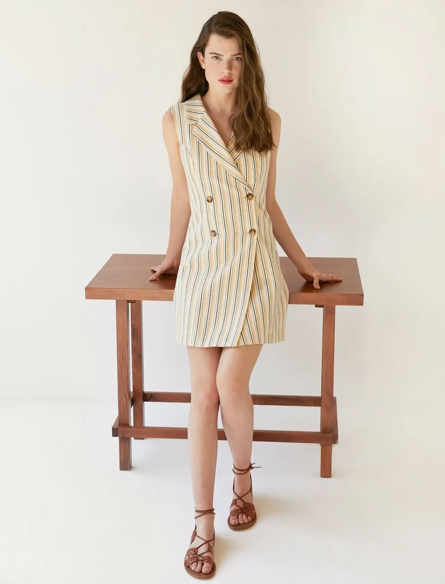 15002 Yellow-Ecru Jacket Dress