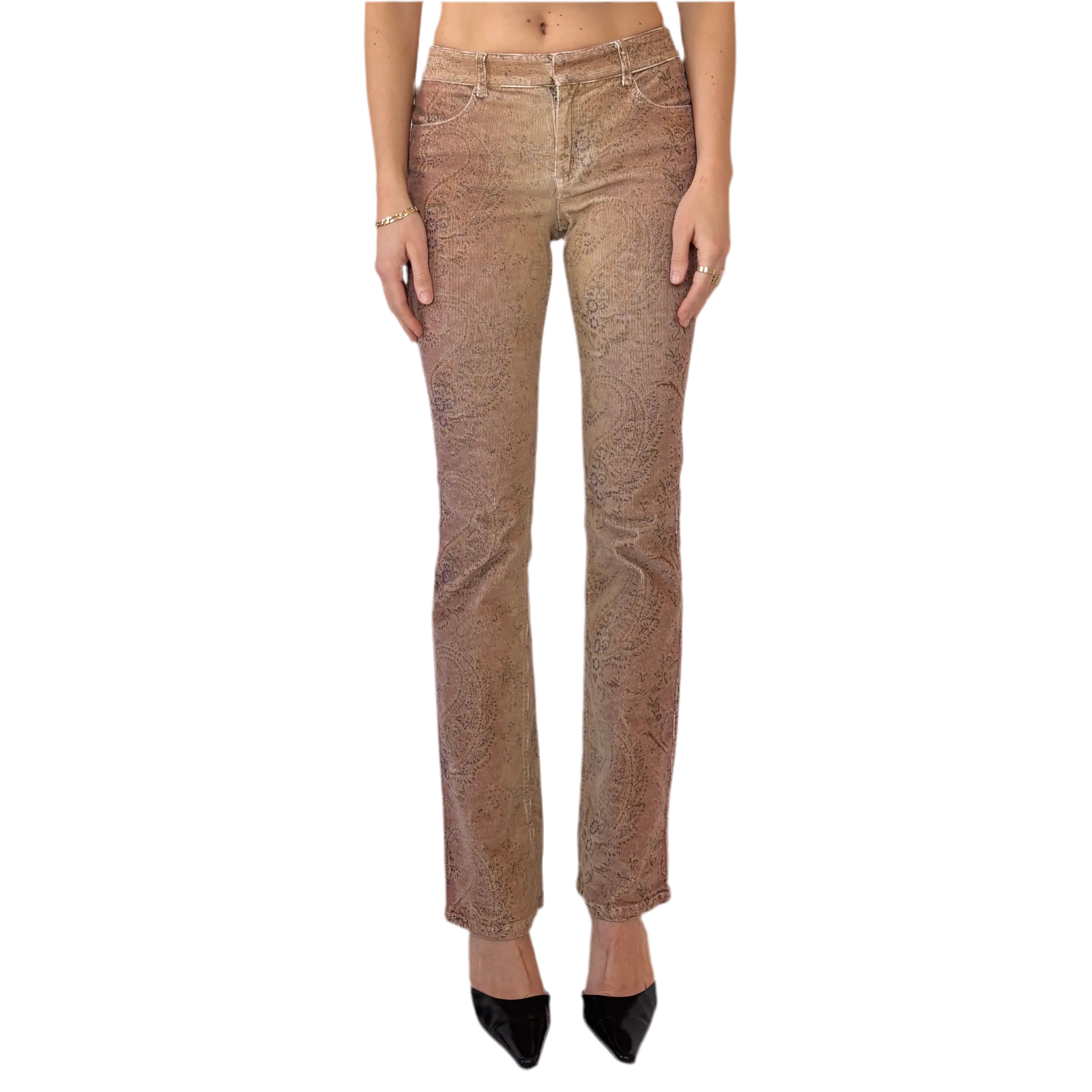 2000s Paisley Corduroy Trousers (XS)
