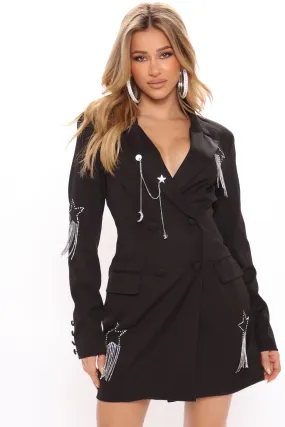Among The Stars Blazer Dress - Black