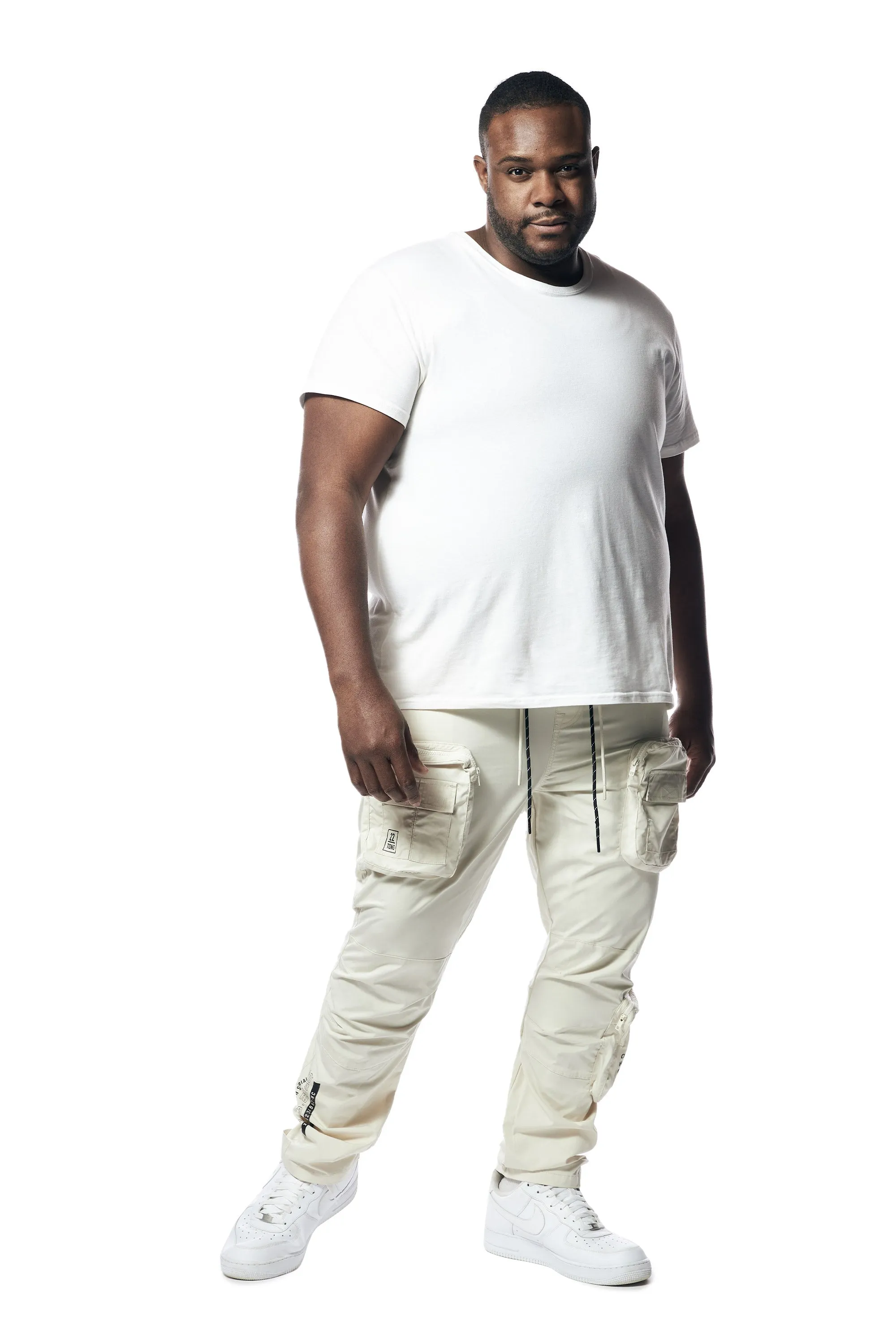 Big and Tall - Printed Utility Windbreaker Joggers - Oatmeal