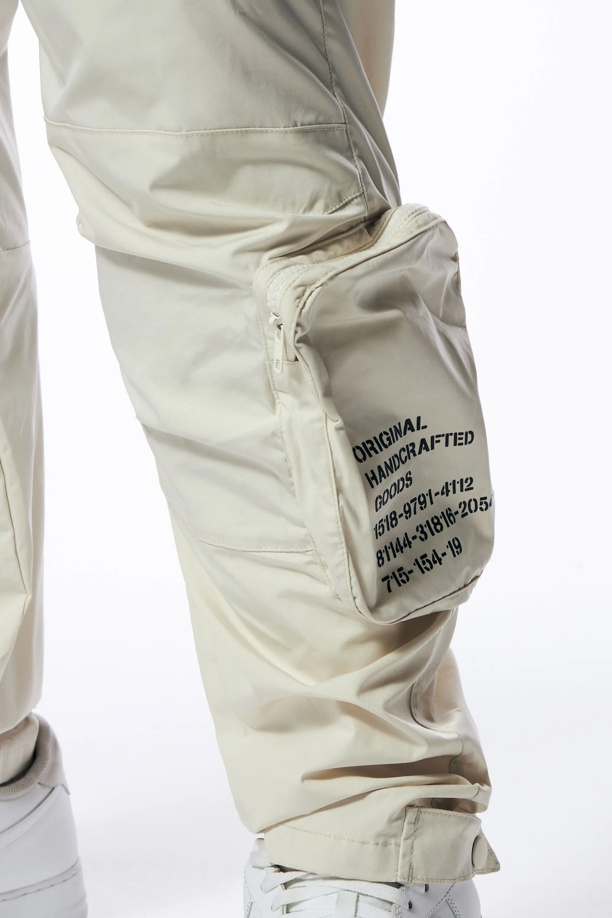 Big and Tall - Printed Utility Windbreaker Joggers - Oatmeal