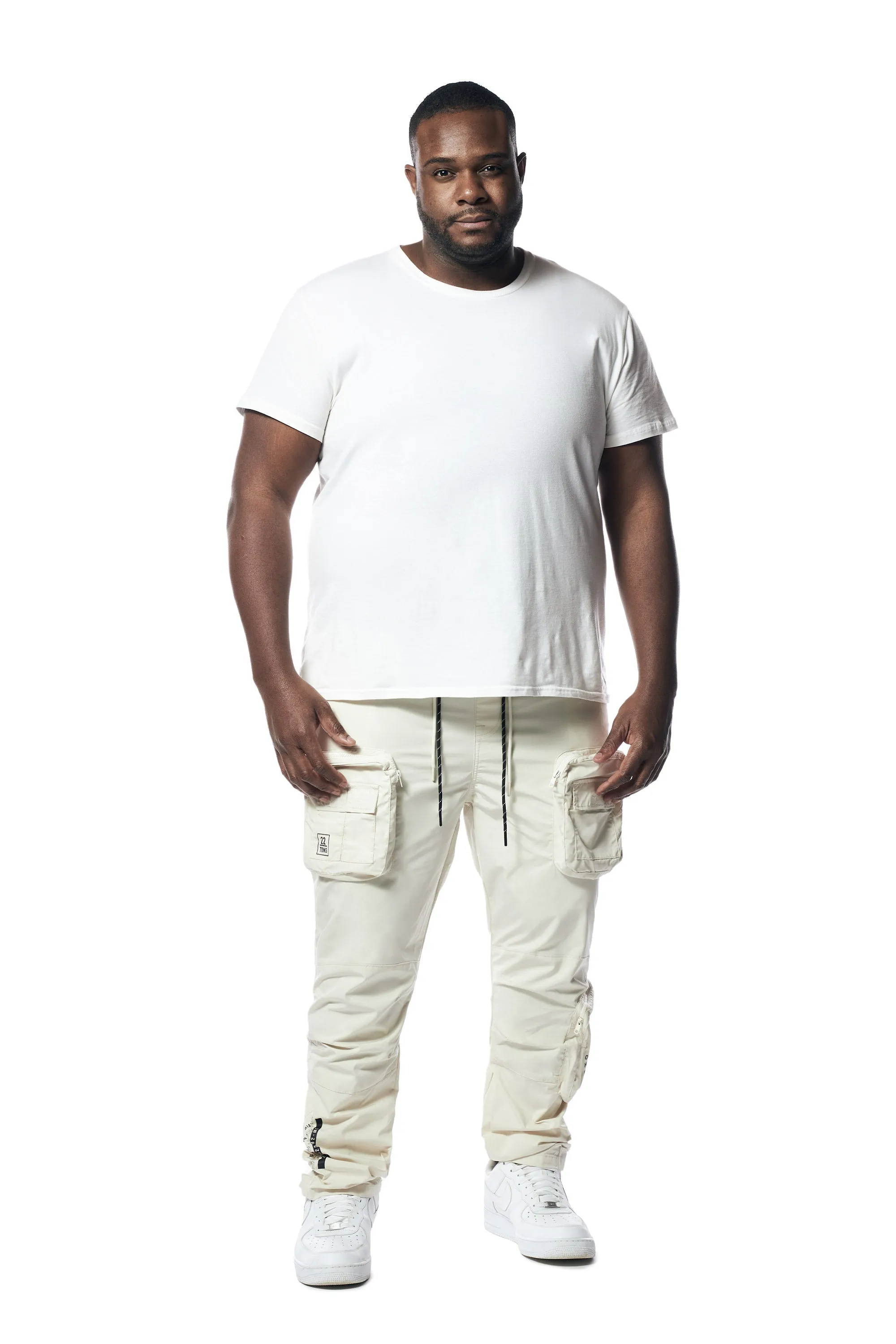 Big and Tall - Printed Utility Windbreaker Joggers - Oatmeal