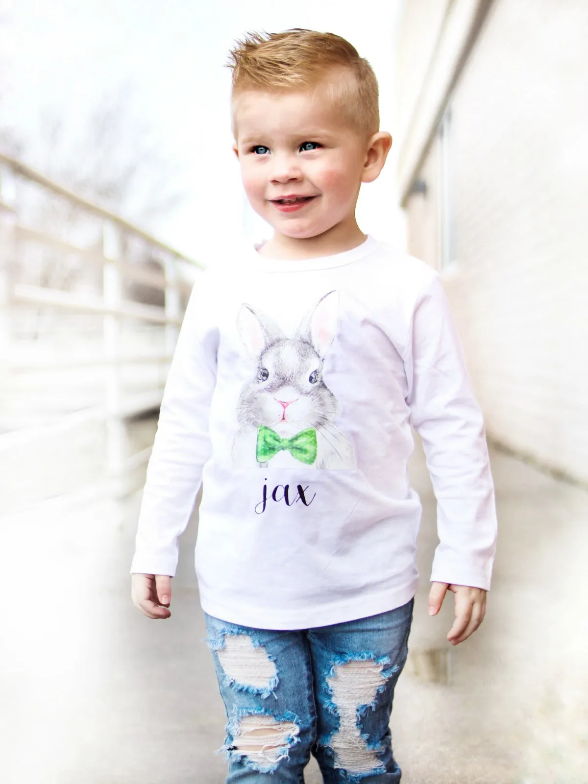 Bowtie Bunny Boys Easter Shirts