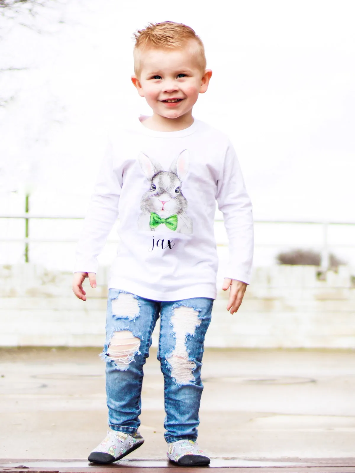 Bowtie Bunny Boys Easter Shirts