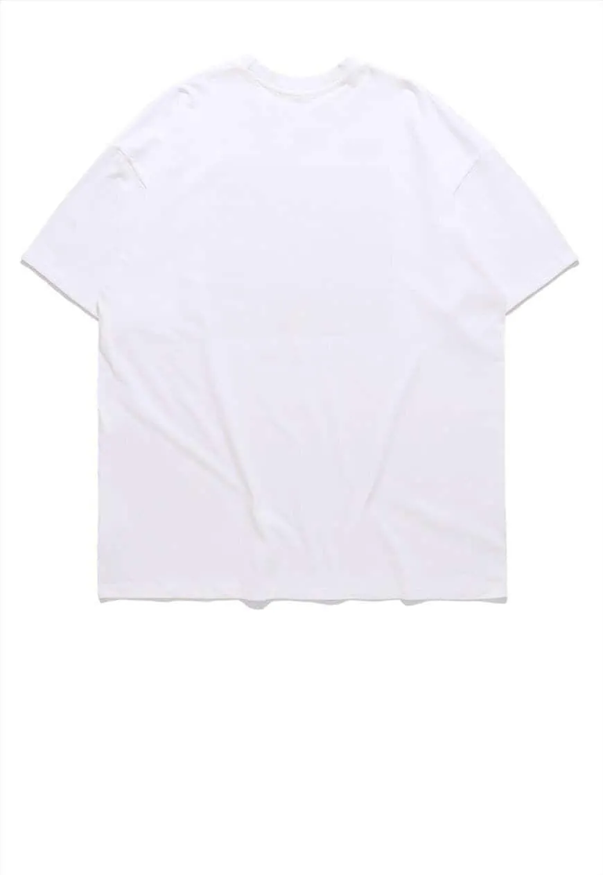 Grillz print t-shirt grunge rap tee raver top in white