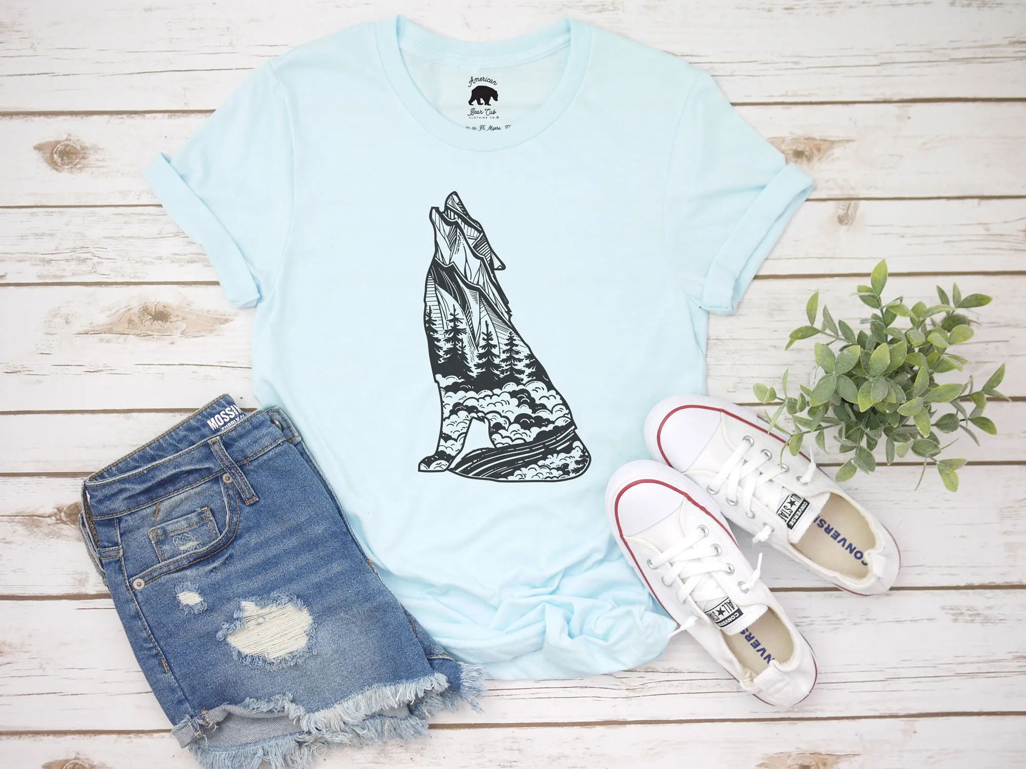 Howling Wolf Adult Shirts