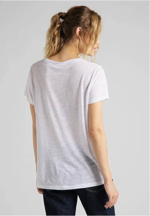 Lee Women's T-shirt V-Neck Neck Tee L41JENLJ bright white