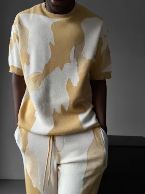 Oversize Alpenglow Knit T-Shirt - Beige