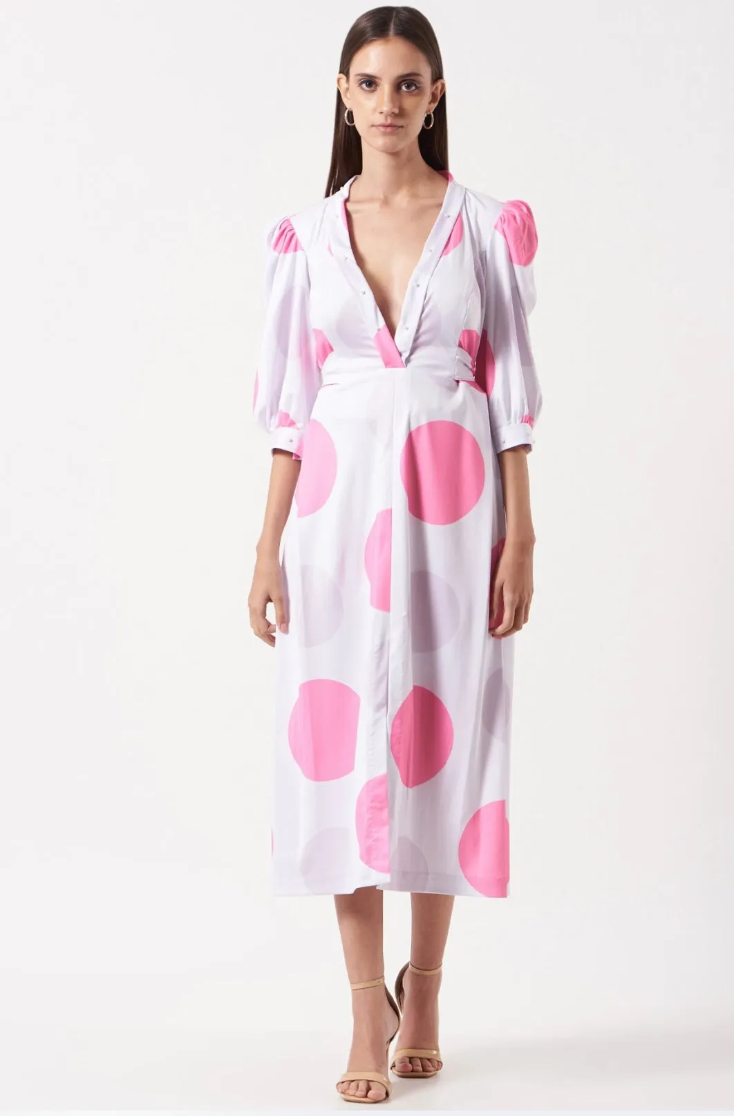 Polka Dress with pearls