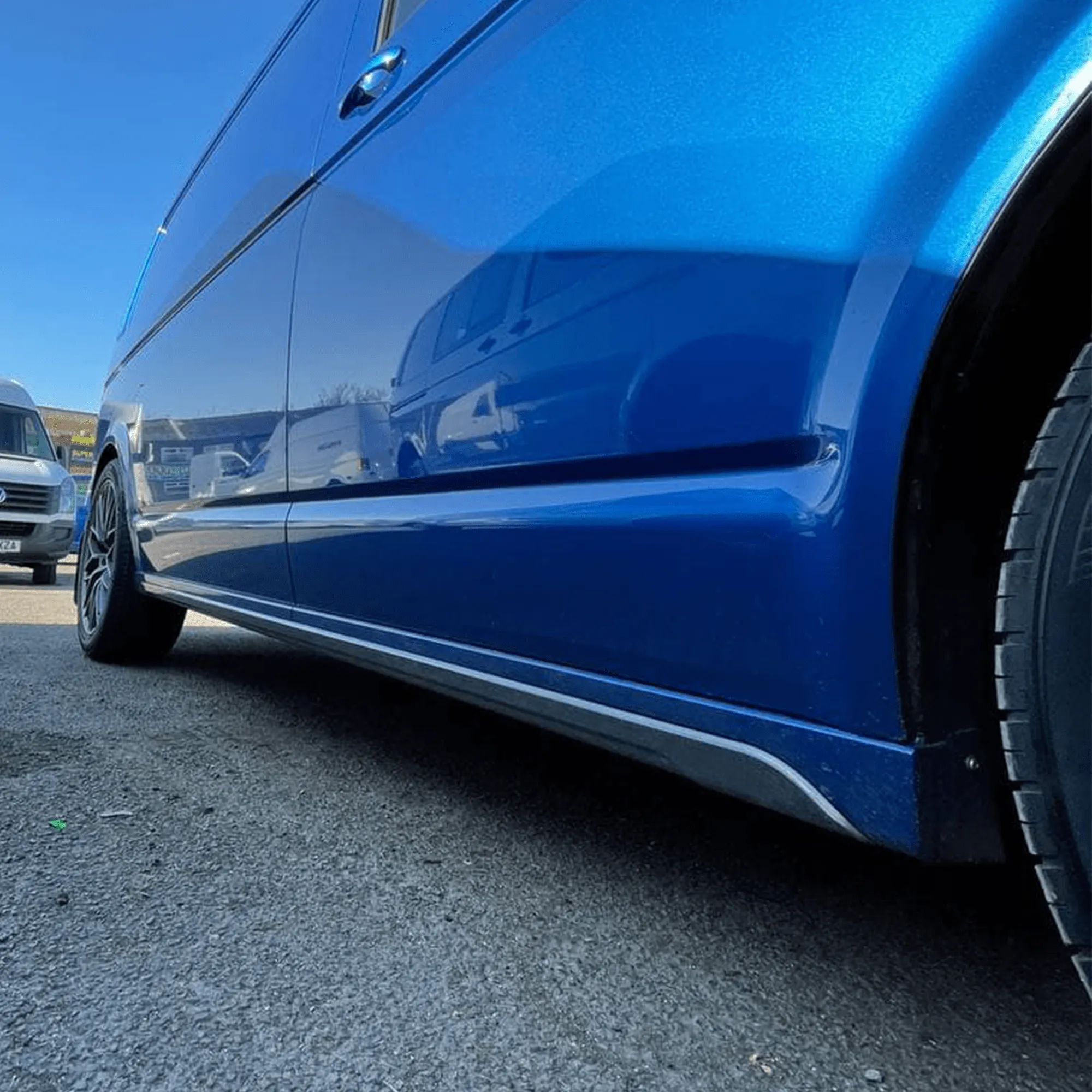 VW T6.1 Transporter SWB short wheel base ABS Side Skirts Painted In Candy White Ready to Fit, latest in style